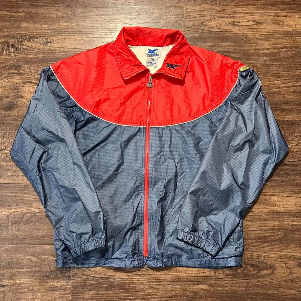 Asics Red and Navy Windbreaker Jacket